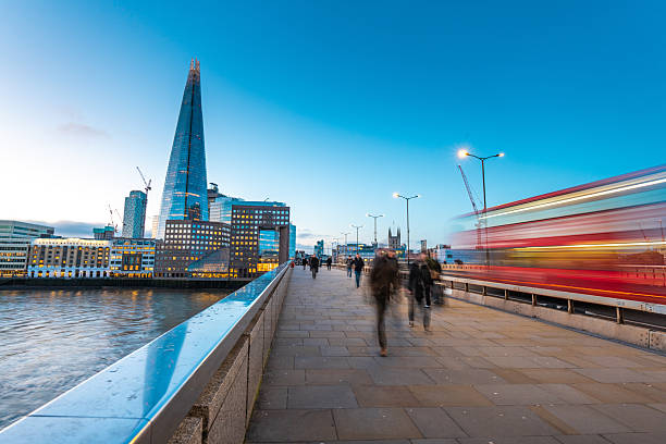 istock Double decker bus in London street 2248878217