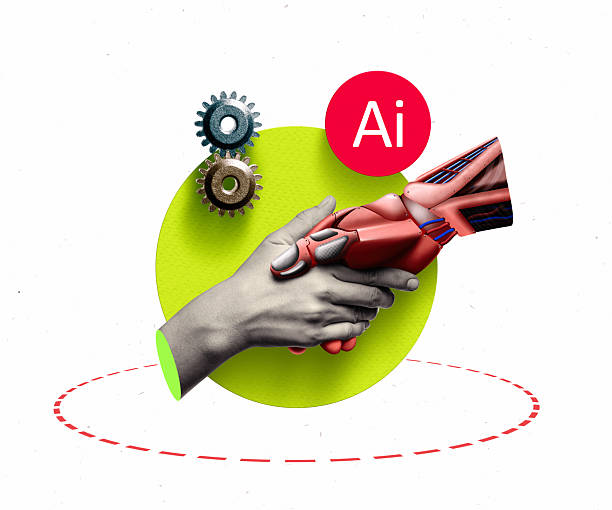 istock Handshake of human and AI  creative digital collage 2248887190