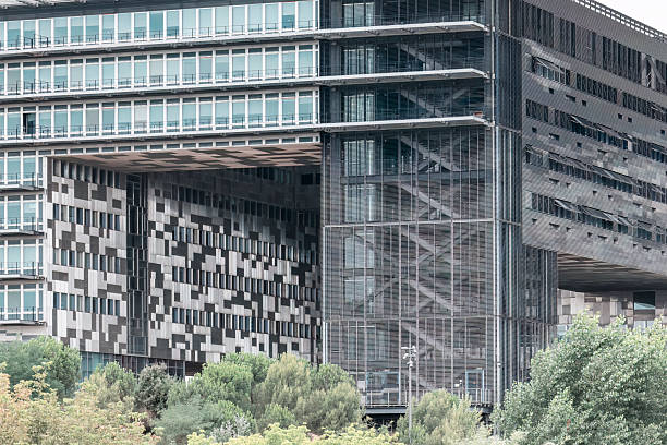 Milan, Italy - October 10, 2025: Modern office building along via Faravelli in Milan, Lombardy, Italy