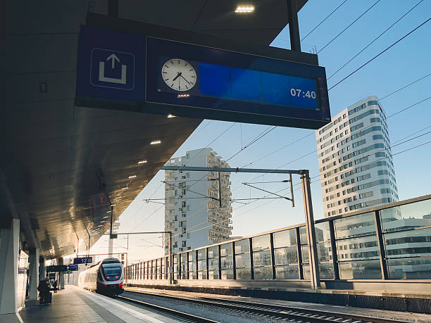 istock Empty Train Platform at Sunrise. Stock Photo 2248892631