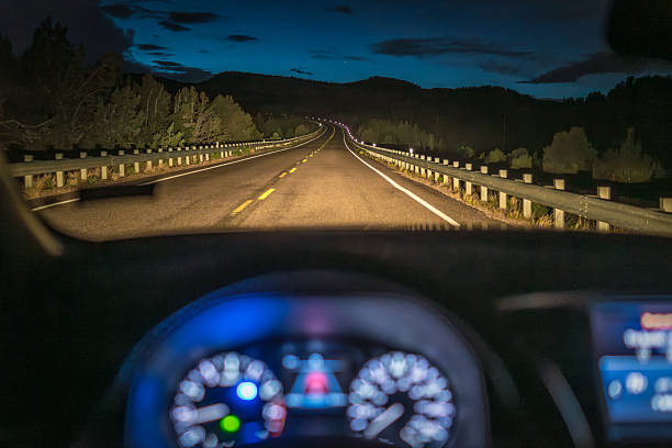 istock Rural journey at night - Driver POV 2248892870