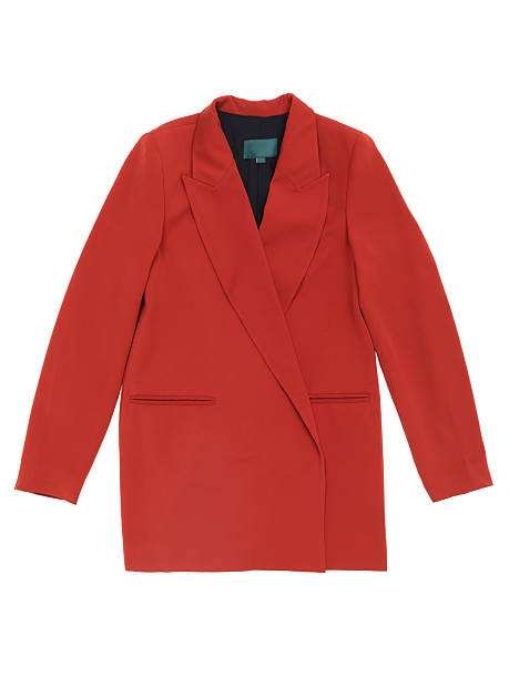 istock A women's terracotta jacket, isolated on a white background, a top view 2248897417