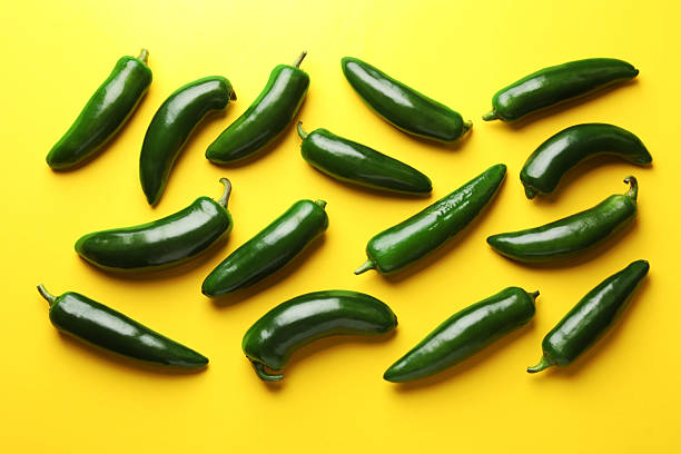 Vegetables: Jalapeno Peppers Isolated on White Background
