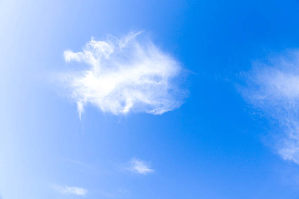 Blue sky with white clouds. Beautiful sky background and wallpaper. Clear day and good weather in the morning.