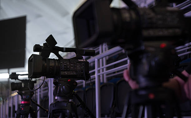 istock Professional video cameras set up for a live event or broadcast 2248914066