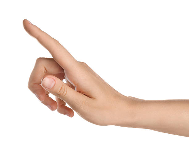 istock Woman touching something on white background, closeup 2248914224