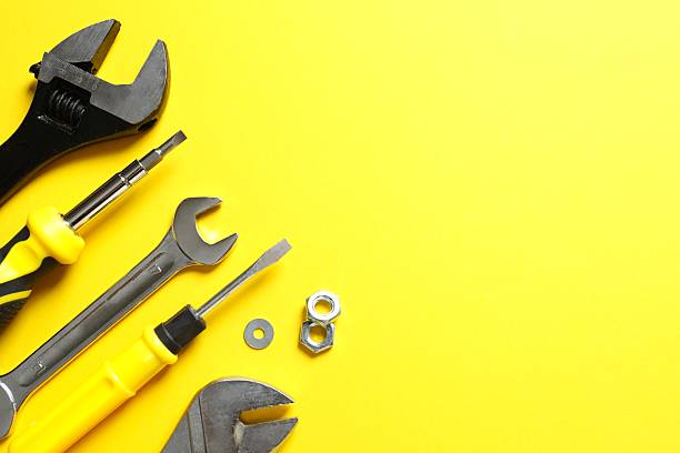 istock All tools supplies home construction on the table background. Building tool repair equipments. 2248928172