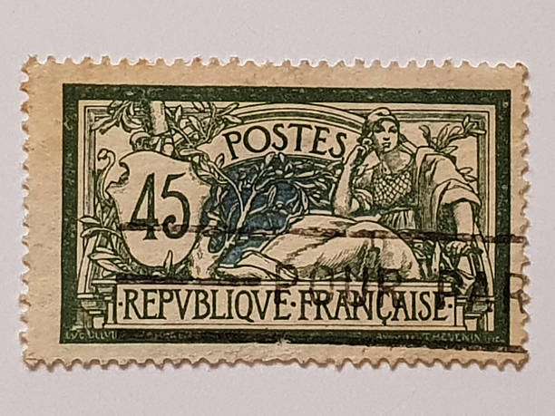 French Stamp – Vintage French Postage Stamp 45 Centimes 1900–1921