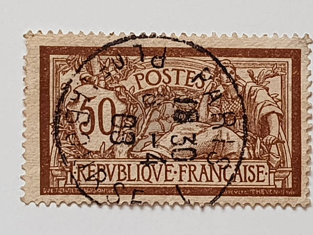 istock French Stamp – Vintage French Postage Stamp 50 Centimes 1900–1921 2248930308