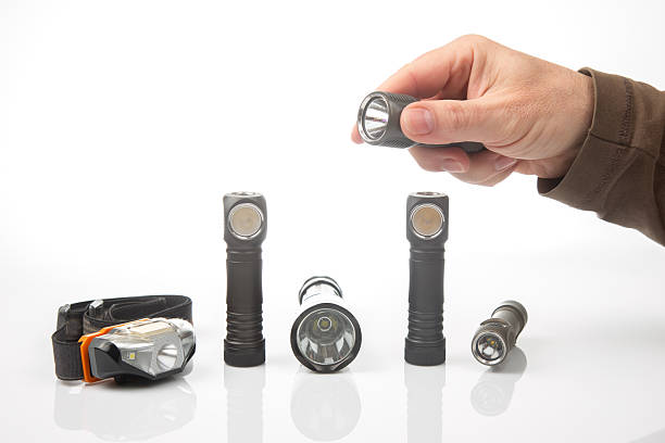 istock Selection of different flashlight types displayed on a white background for outdoor enthusiasts 2248931875