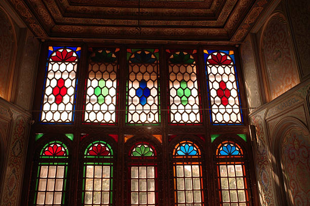 istock Colorful stained glass windows in historic architecture 2248932193