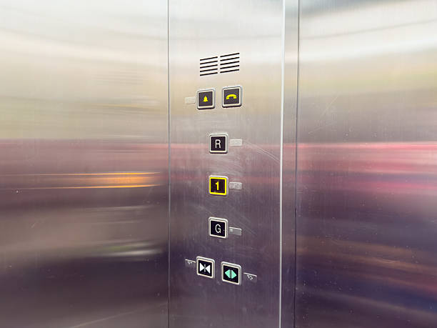 istock Close-up view of an elevator control panel showing floor buttons, door controls, and emergency indicators. 2248936127