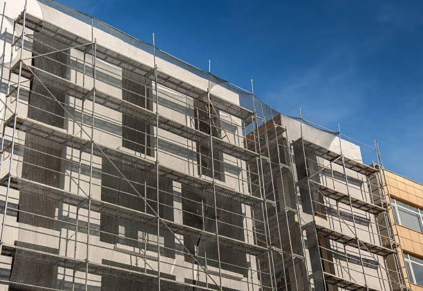 istock Safety precautions taken with netting in building construction. work safety. 2248944149