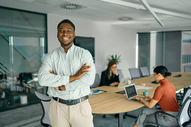 istock Confident African American businessman standing in modern office 2248944795