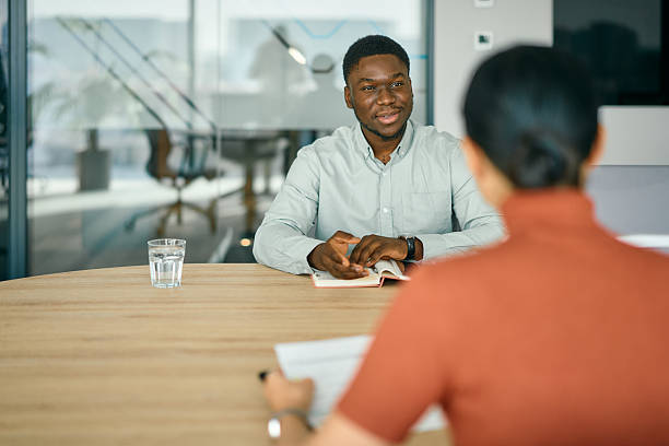 istock Job candidate discussing career during interview with recruiter 2248944865