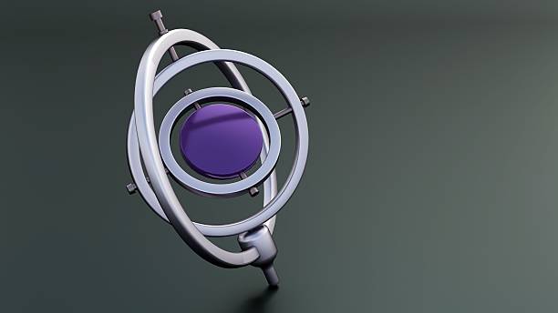 A stylized representation of a gyroscope or a similar nested gimbal mechanism, rendered in a modern, possibly futuristic, 3D style.