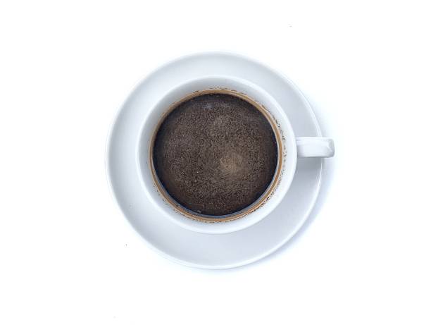 istock Black coffee in white cup isolated on white background 2248956938