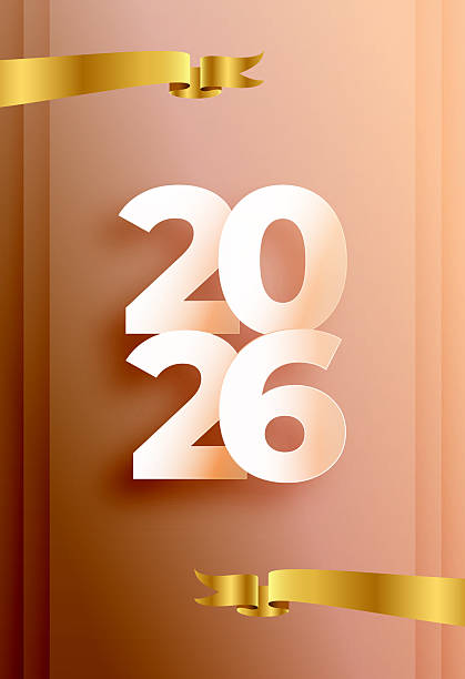 istock 2026 new year poster with golden ribbon 2248962534