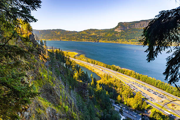 istock Aerial View of Columbia River from Columnar Basalt Cliff 2248965053