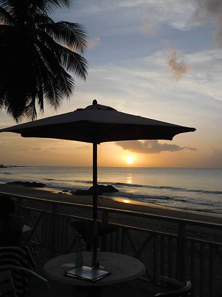 istock Sunset View From a Beachside Terrace With Gentle Waves and a Peaceful Ambiance at Dusk 2248966323