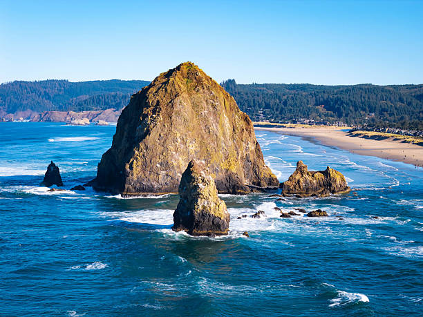 istock Scenic aerial view of Haystack Rock and Cannon Beach 2248968555