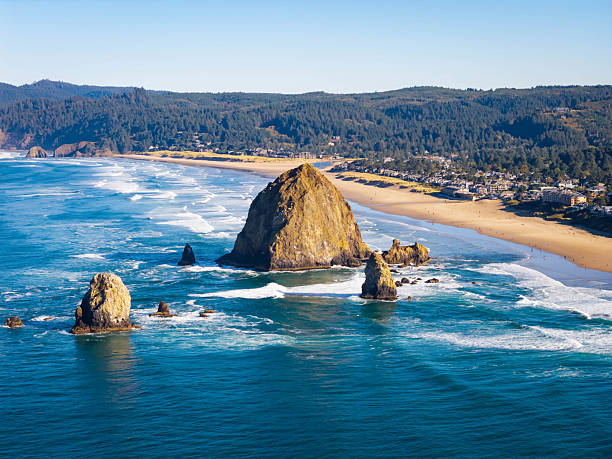 istock Scenic aerial view of Haystack Rock and Cannon Beach 2248968566