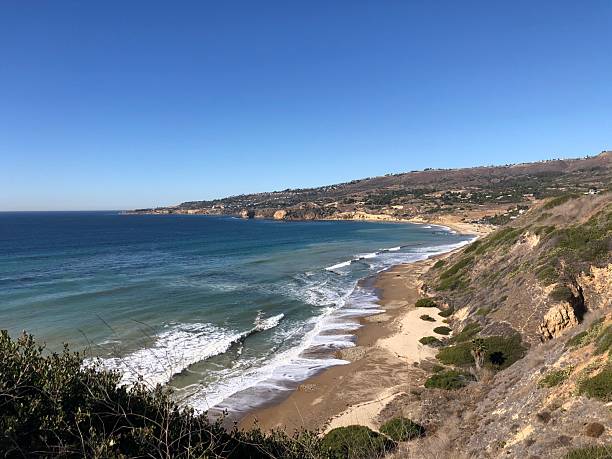 istock Serene Ocean View With Gentle Waves and Coastal Cliffs Under a Clear Blue Sky Near a Peaceful Beach 2248971167