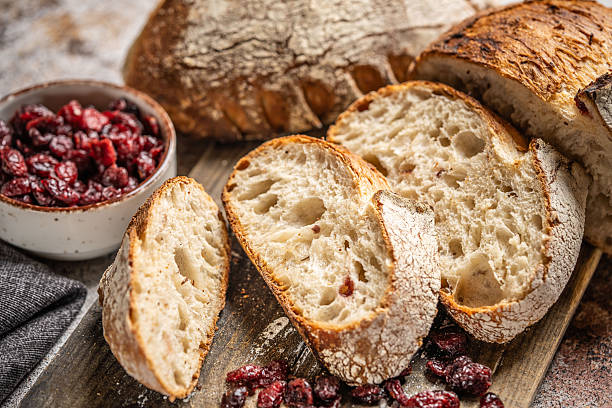 istock Artisan cranberry sourdough bread with dried berries. 2248975091