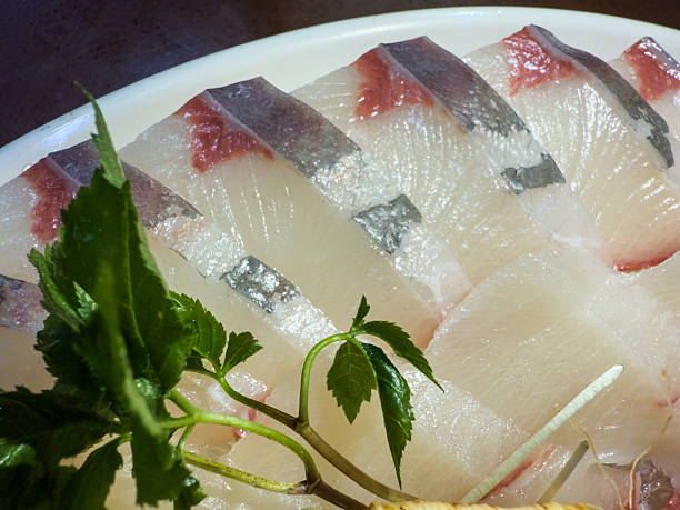 istock yellowtail sashimi with ginseng and wasabi 2248976861