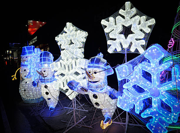 The vibrant decorations create a festive marketplace scene.