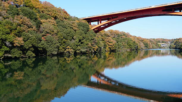 istock Steel Bridge Over a Tranquil Lake in Aichi, Japan 2248982938