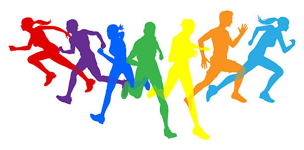 istock Silhouette Runners Running Sports Silhouettes Set 2248984487