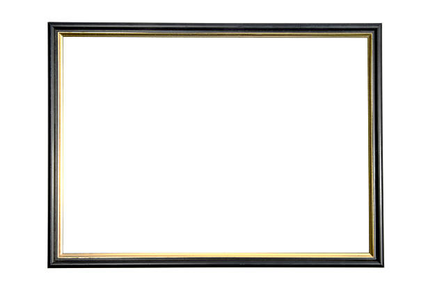 istock Black and gold picture frame isolated on a white background 2248986783