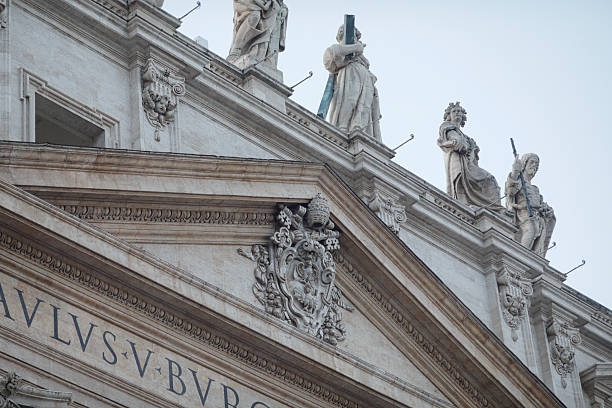 Rome, Italy - January 11, 2024: Details from inside the St. Peter's Basilica in the Vatican.