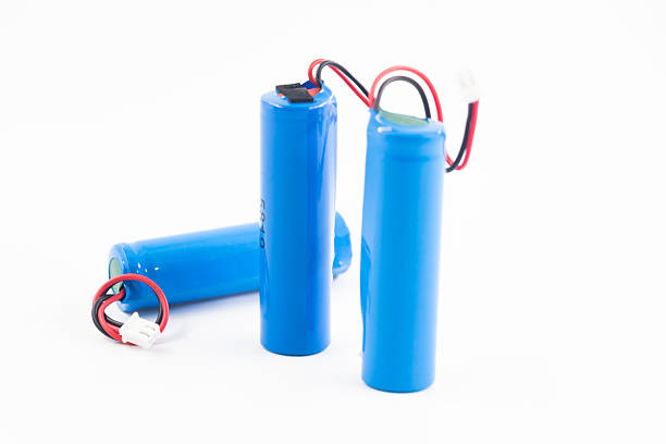 Rechargeable lithium ion batteries - li-ion cell batteries isolated on white