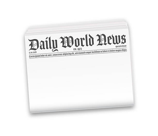 istock Realistic vector illustration of black and white newspaper layou 2249000384