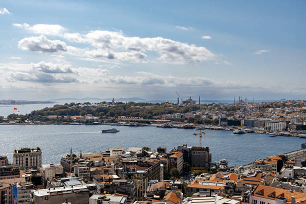 Istanbul aerial cityscape from galata tower