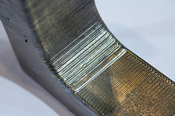 Metal 3d printed object revealing visible layer lines from the additive manufacturing process