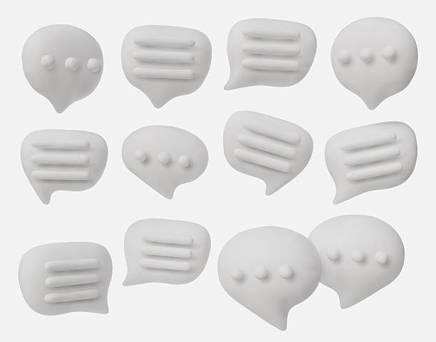 istock Set of 3D chat bubbles with text symbols, perfect for messaging, social media, communication, and digital interaction concepts 2249008695