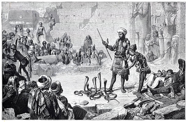 istock Snake charmer in Medinet Habu mortuary temple Egypt illustration 1882 2249010851