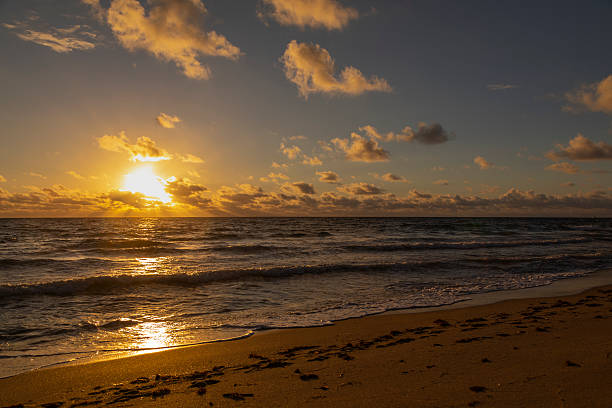 The sun rises over the Atlantic Ocean at the Merritt Island National Wildlife Refuge on the Space Coast of Florida.