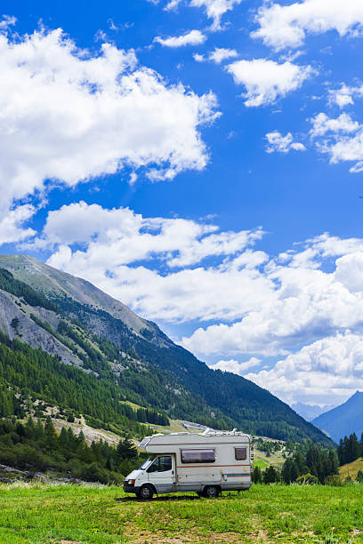 istock Campervan enjoying mountain landscape in Italian Alps 2249020832