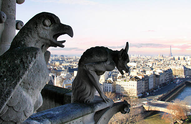 istock Notre Dame Gargoyles View of Paris and Eiffel Tower 2249022498