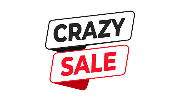 istock Crazy Sale Badge Hot Promo Vector Label Illustration 2249035663