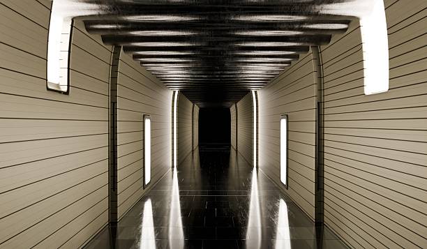 istock Technology corridor background, neon light, modern tunnel, 3D illustration 2249036951