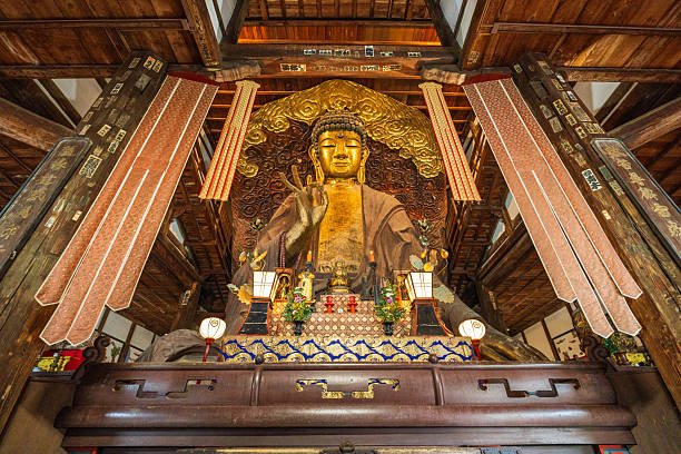 Gifu, Japan - July 7, 2023: The Gifu Great Buddha located in Shoho-ji Temple.