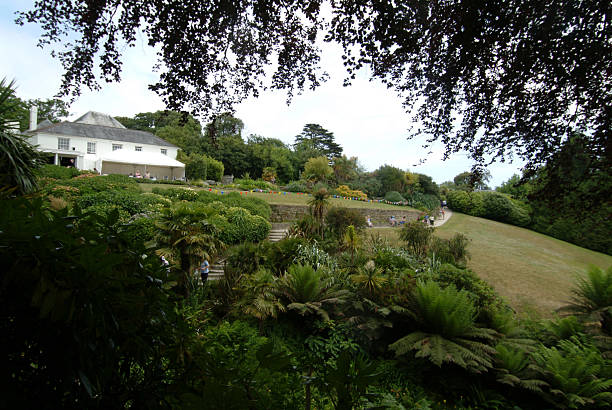 Mallard Pond and White Bridge at Trebah Garden, Cornwall, United Kingdom