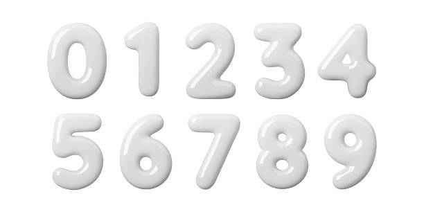 istock Soft 3D number set in glossy white balloon style. Smooth inflated digits look bright and minimal, perfect for modern layouts. Clean white shine and rounded 3D number forms create a playful aesthetic 2249061538