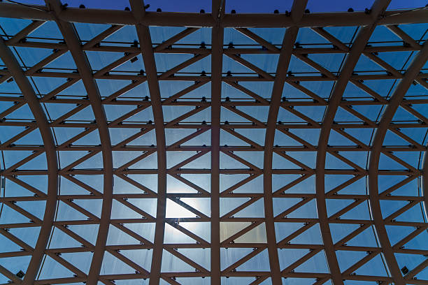 istock Abstract geometric pattern of Peace Bridge glass roof with sunburst 2249093975