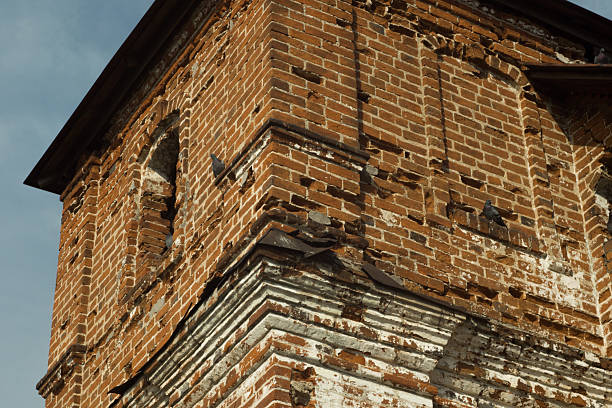 A church with a steeple is shown in a cloudy sky. The building is old and has a lot of history